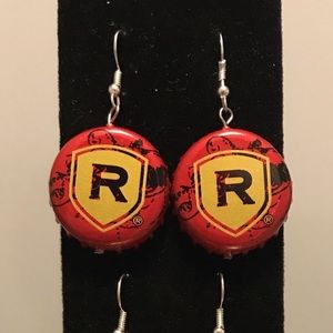 Reds bottle cap earrings!